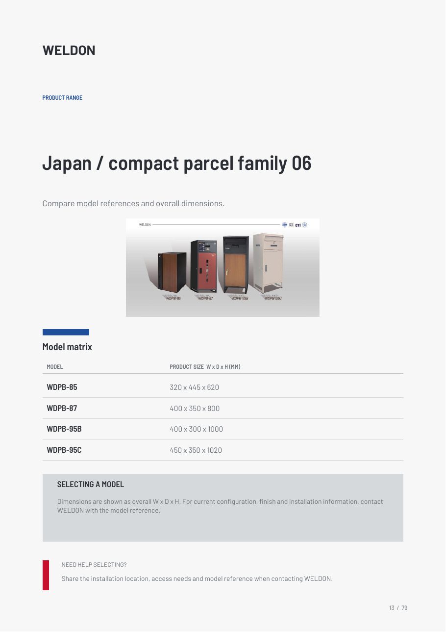 WDPB-85 catalogue reference page