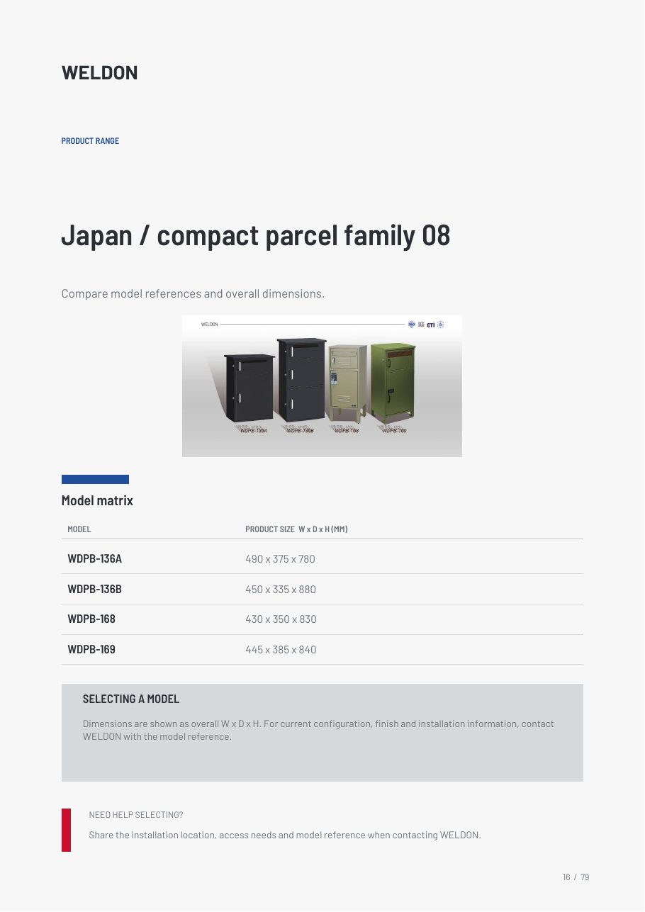 WDPB-136A catalogue reference page