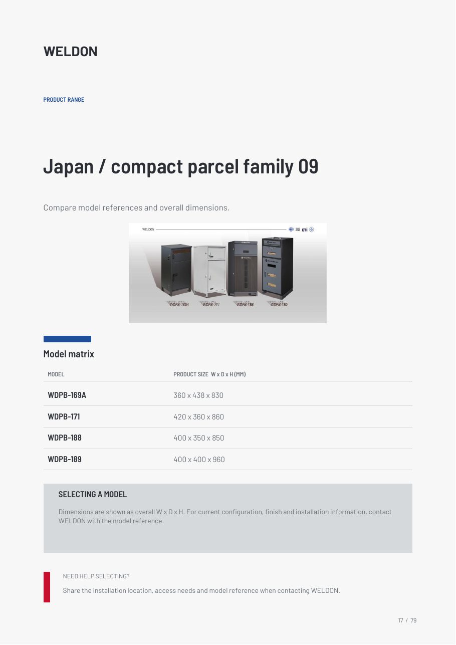 WDPB-169A catalogue reference page
