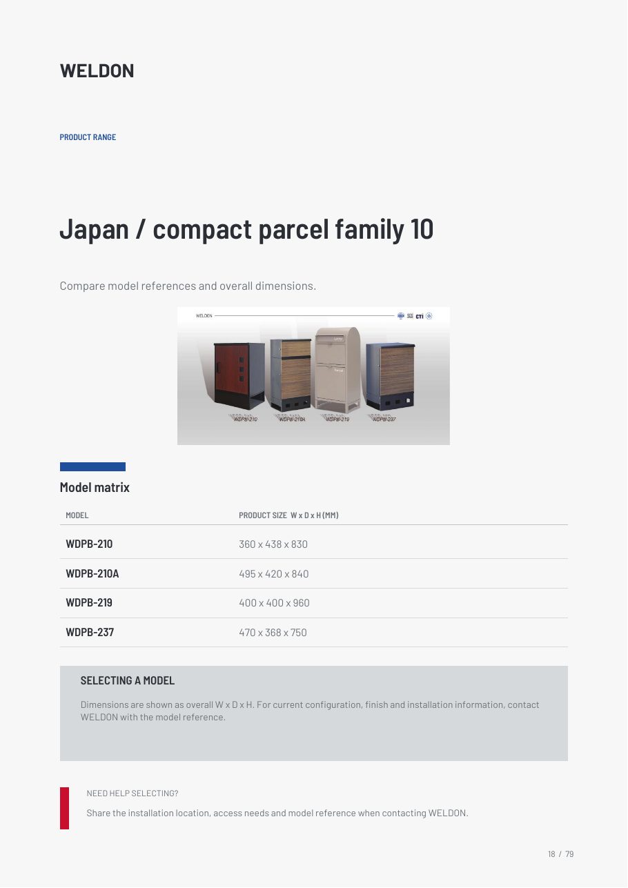 WDPB-210 catalogue reference page