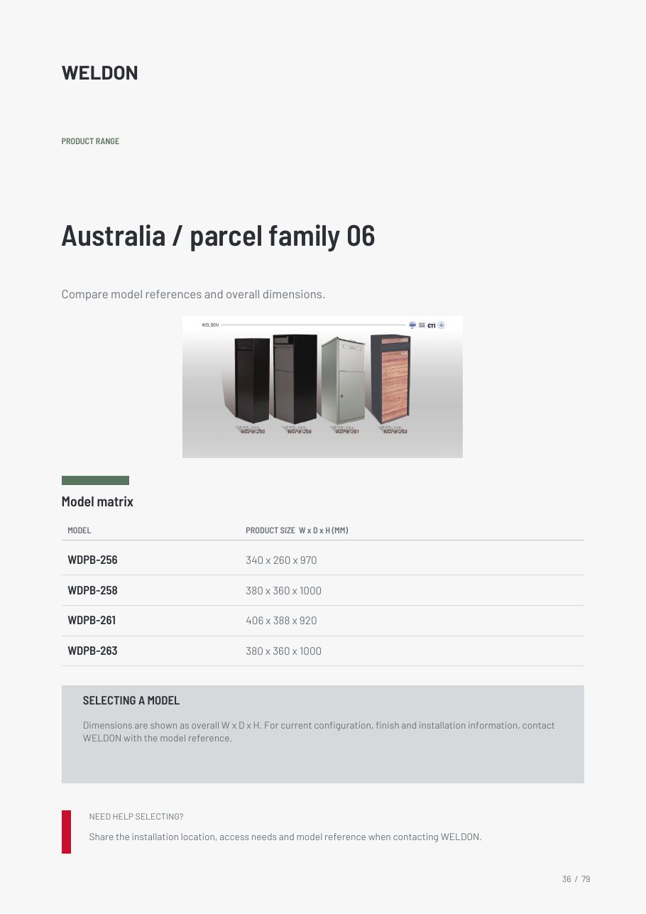 WDPB-256 catalogue reference page