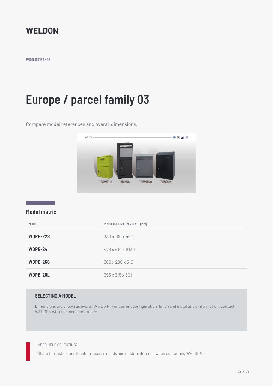 WDPB-22S catalogue reference page