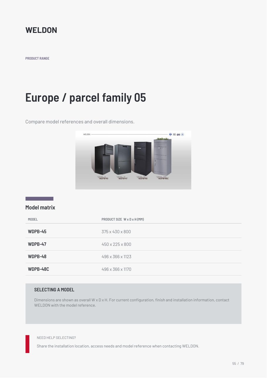 WDPB-45 catalogue reference page