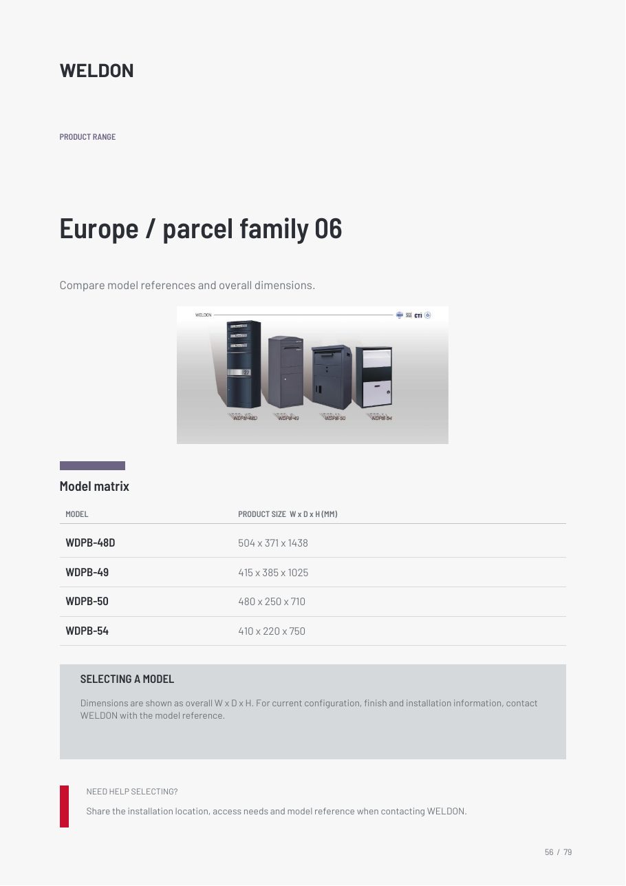 WDPB-48D catalogue reference page