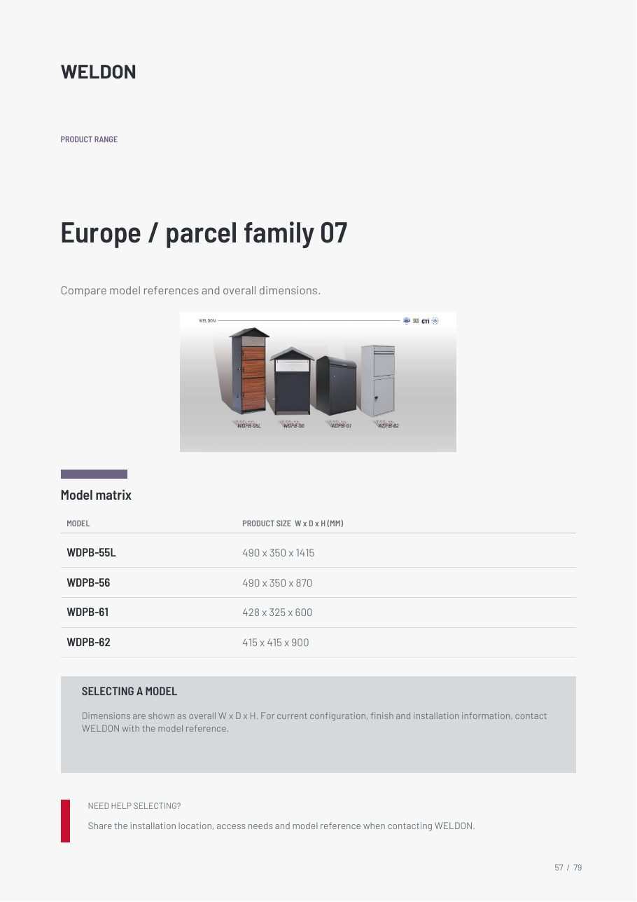 WDPB-55L catalogue reference page